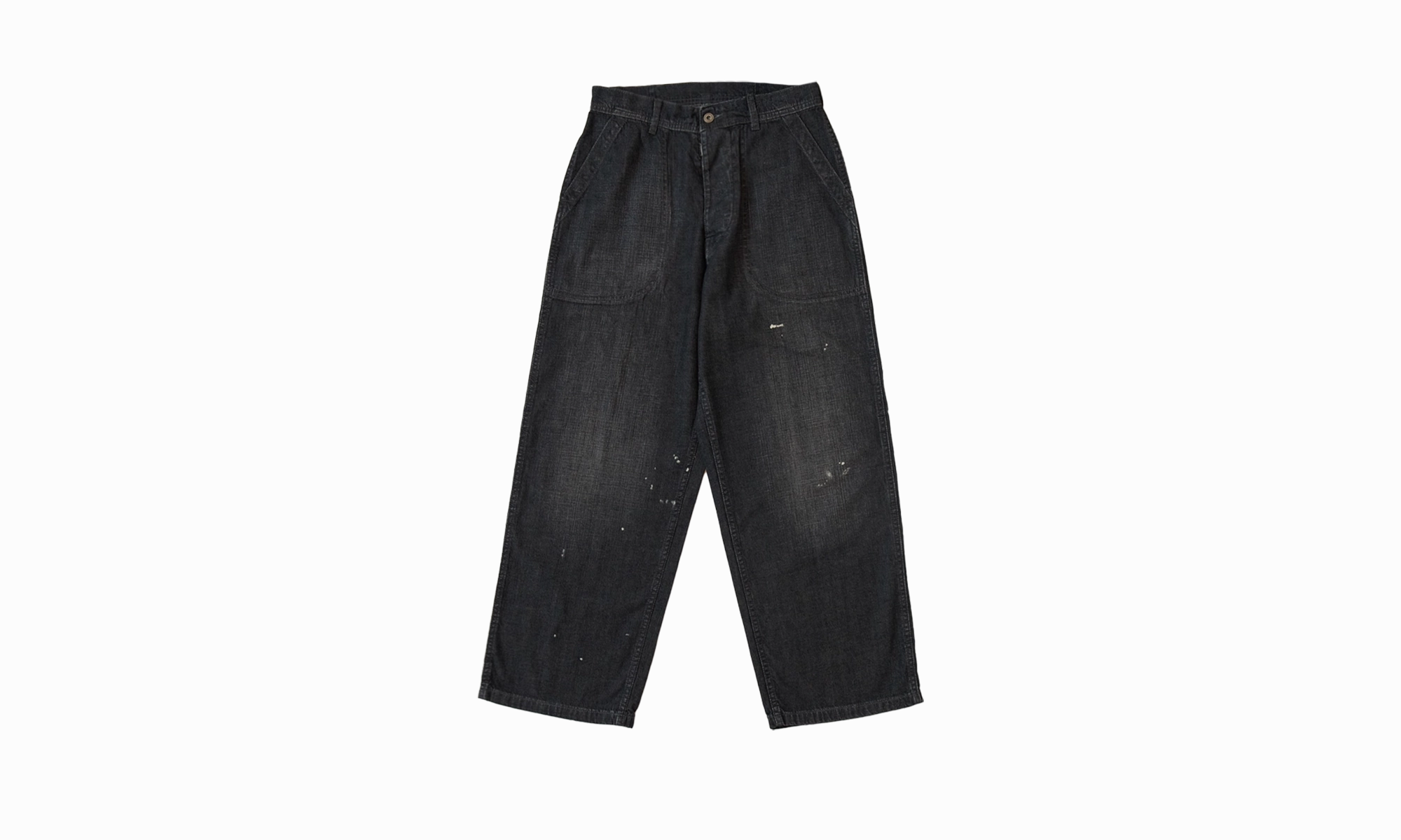 Washed Relaxed Fit Jeans "Black" Classic Five Pocket Flexible Piece