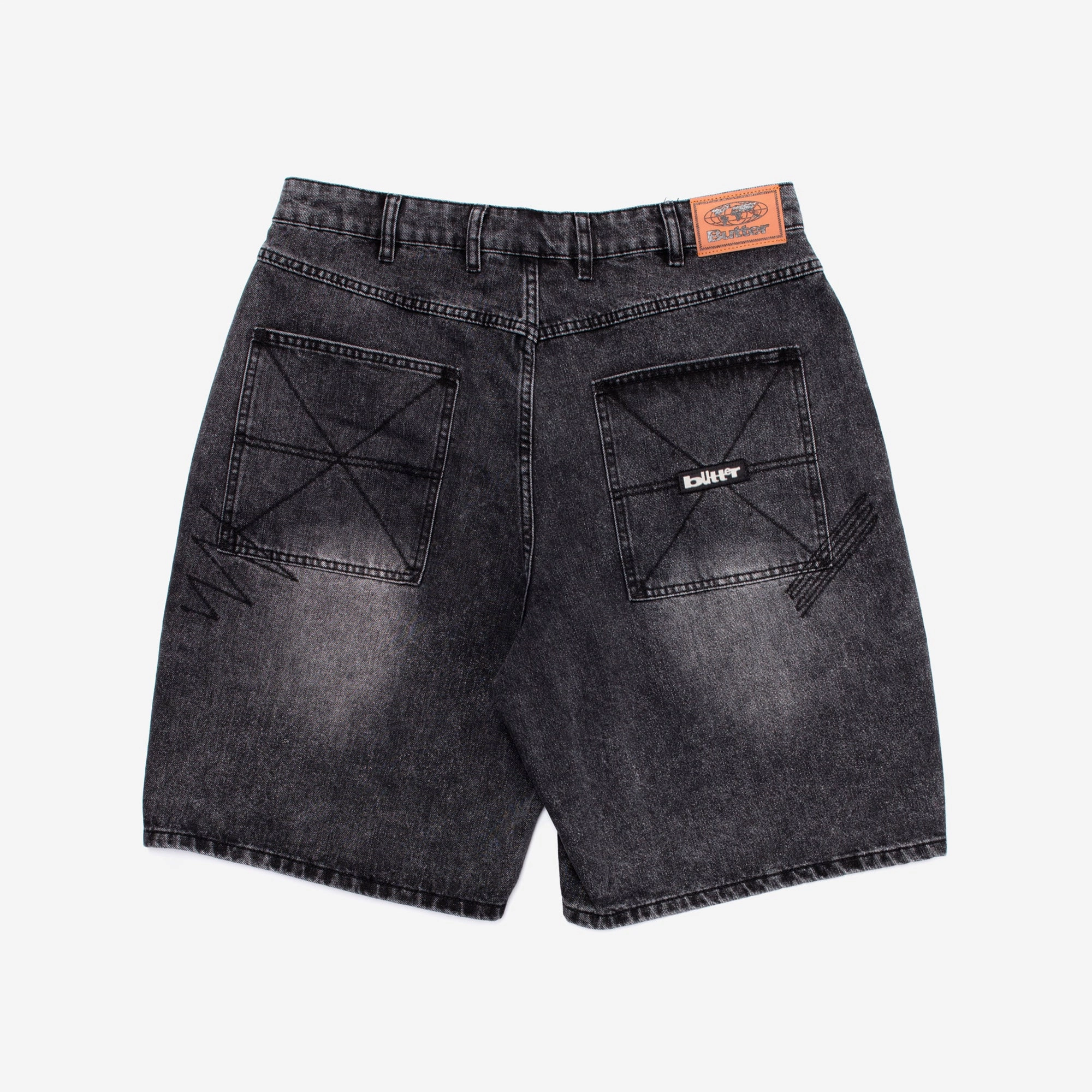 Stitch Denim Shorts No Slip Gripper