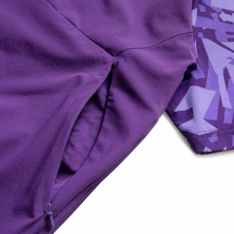 Observe Articulated Elbows Eastside Golf 1/2 Zip Nylon Wind Shirt - Violet