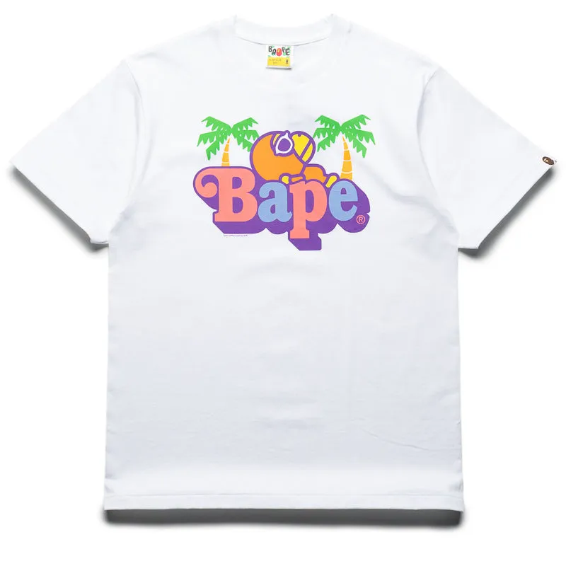 A Bathing Ape Colors Milo On Bape Summer Tee - White Brushed Cotton Blend
