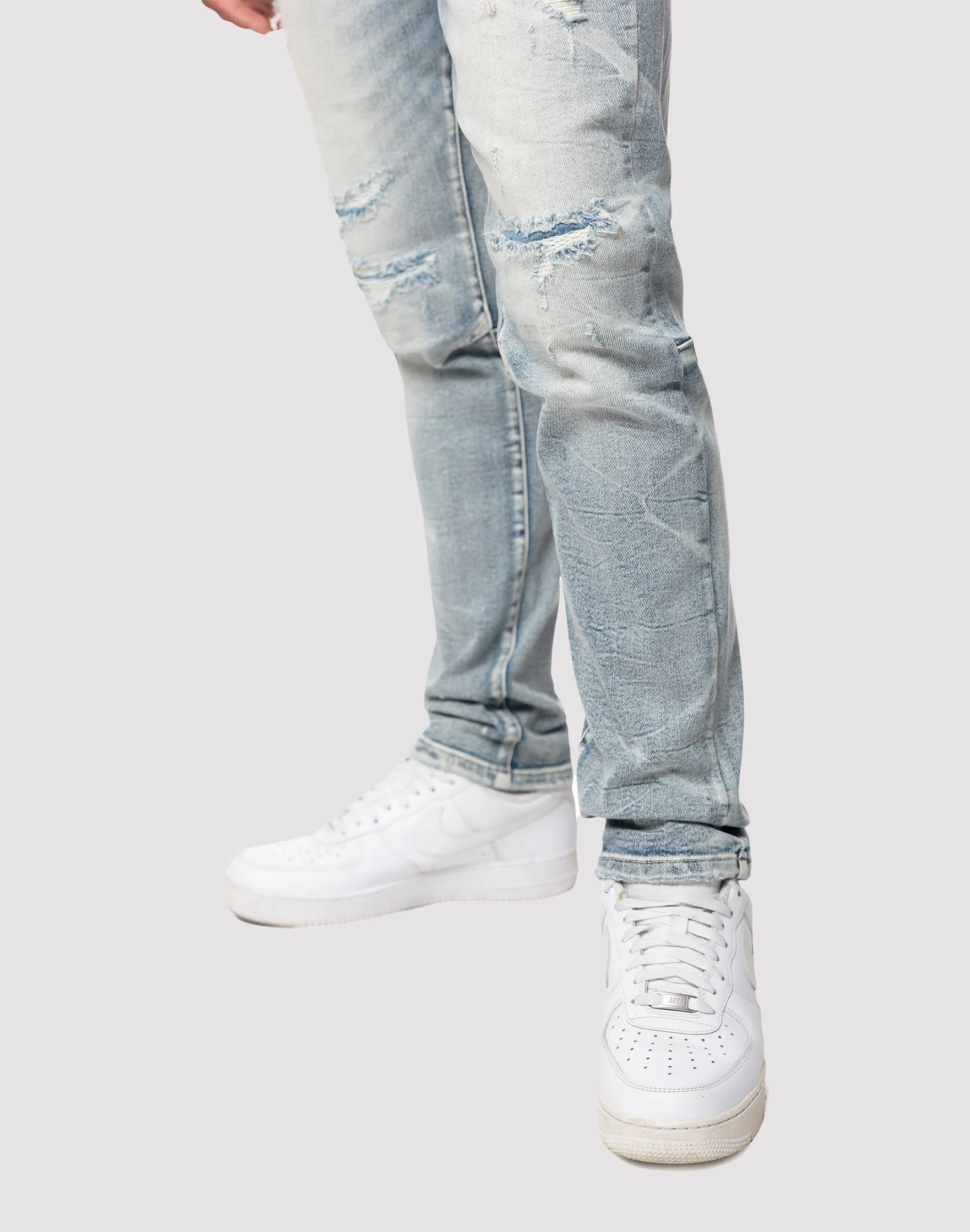 Quiet Charm Grindhouse Side Streaked Slim Fit Jean