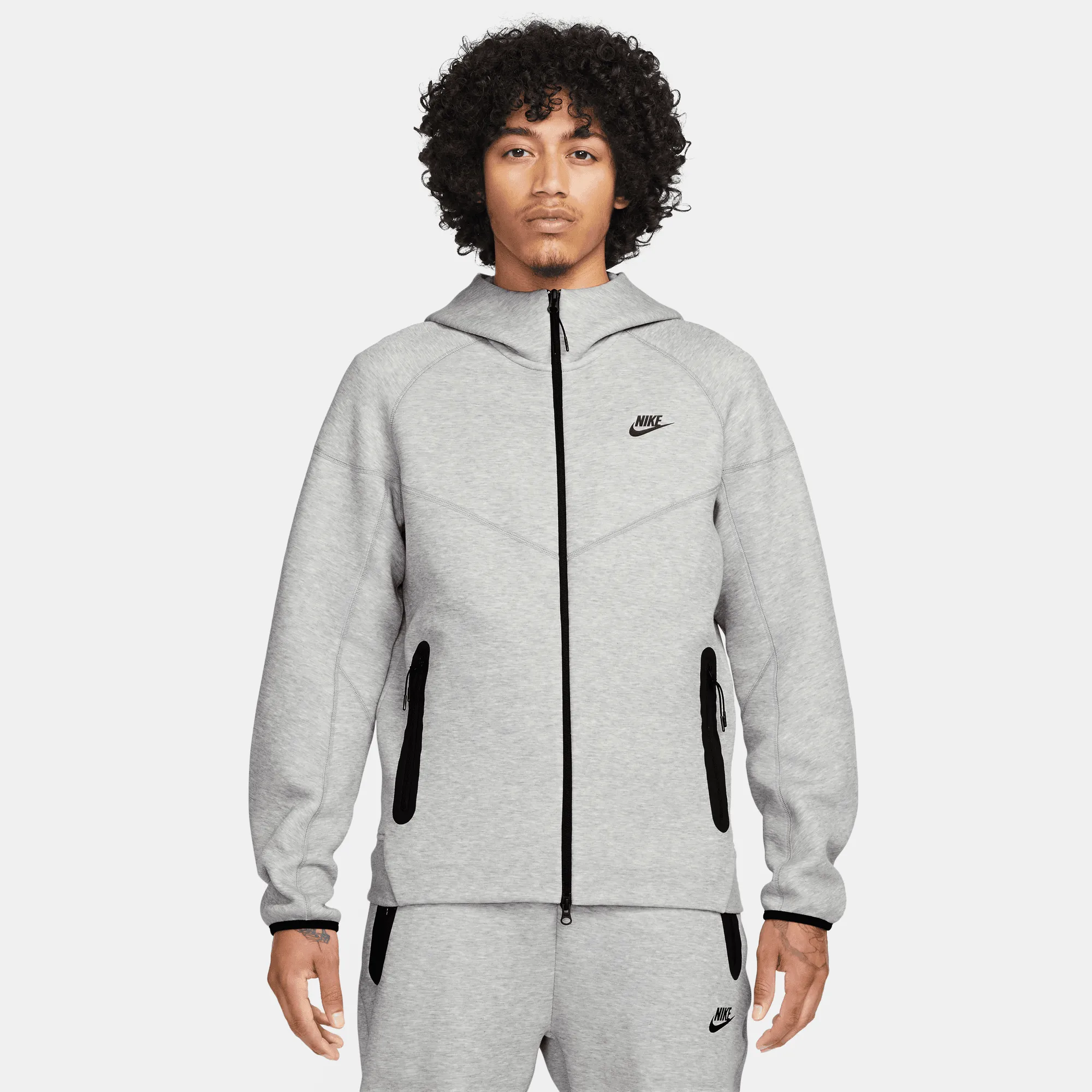 TECH FLEECE FULL-ZIP HOODIE - GRAPHITE RecycledBlend CompressiveFitFabric