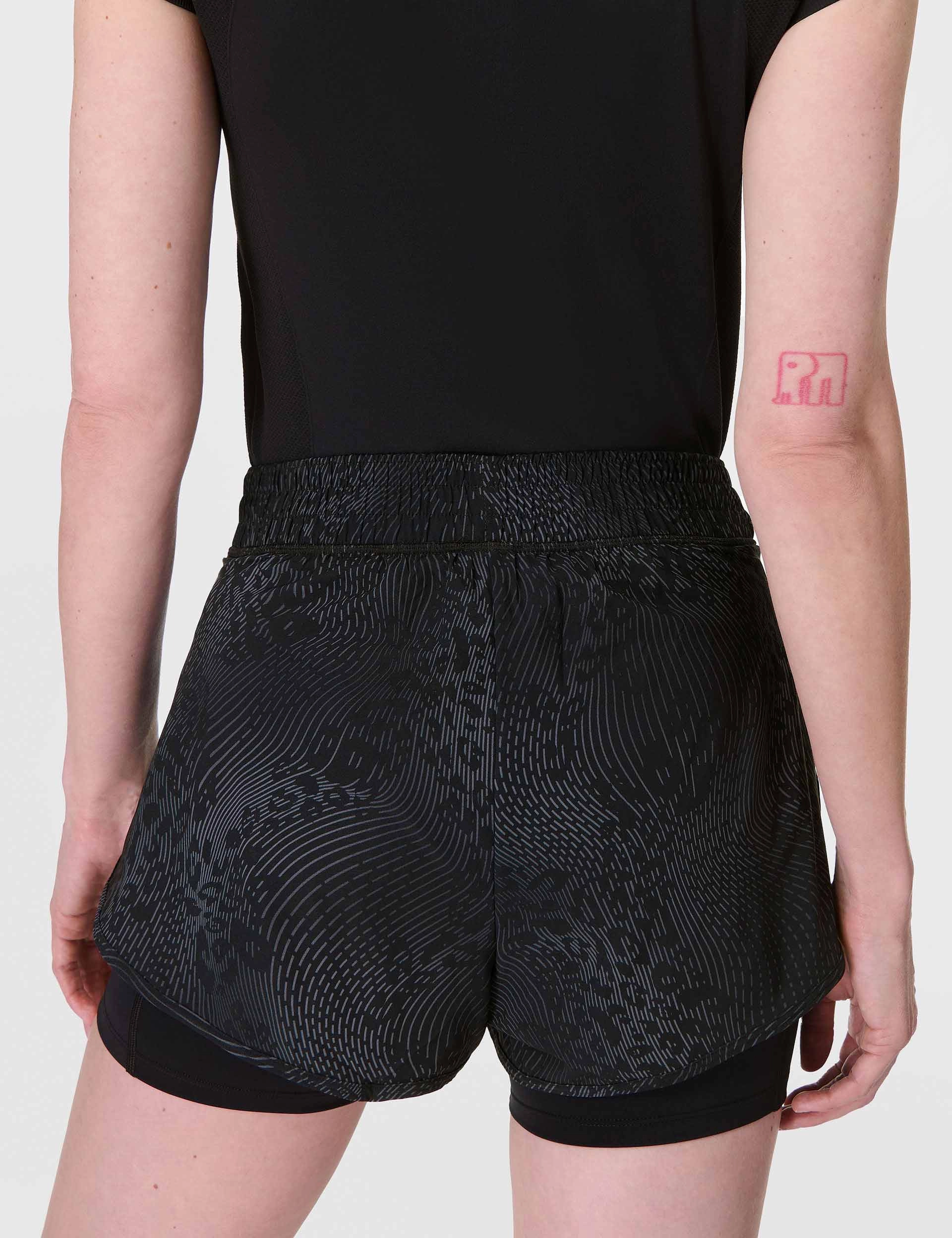 Get Set 2-in-1 Multi-Train Shorts - Grey Hybrid Leopard Print Flexible Design