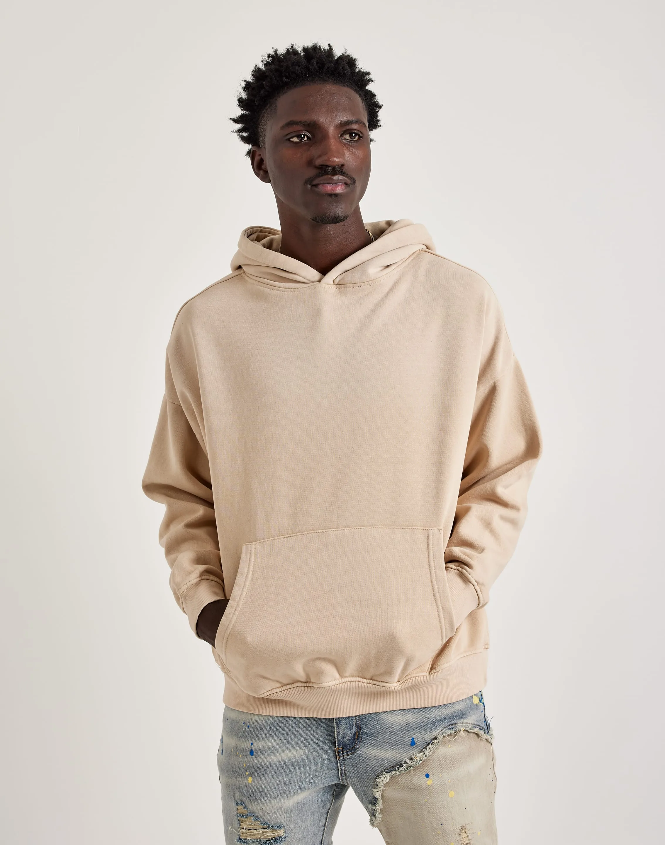 Gneiss Sun-Dried Wash Drop Shoulder Hoodie HeatReflective Lining Ocean Air