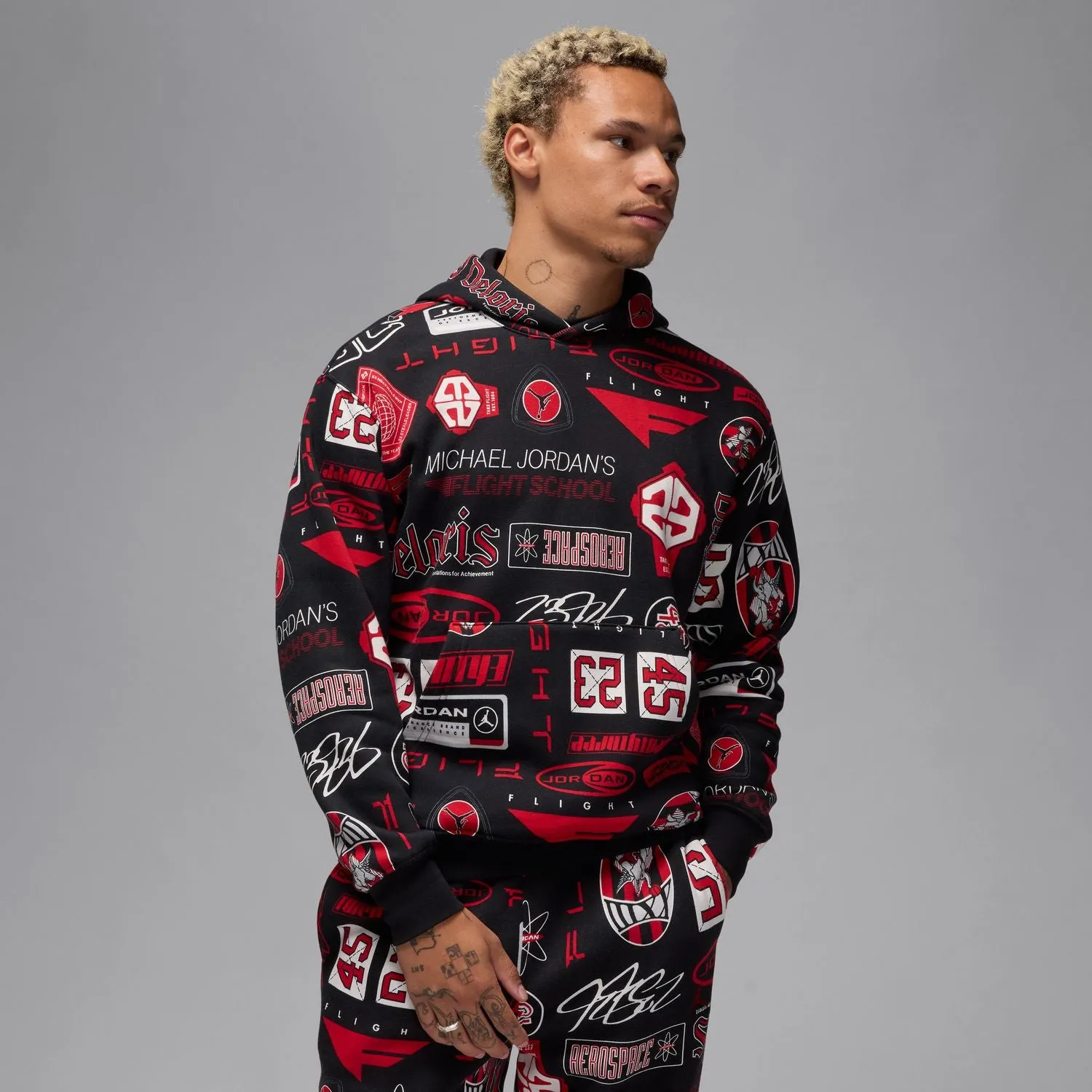 Quiet Luxury AntiStaticLining AOP Fleece PO Hoody - Mens