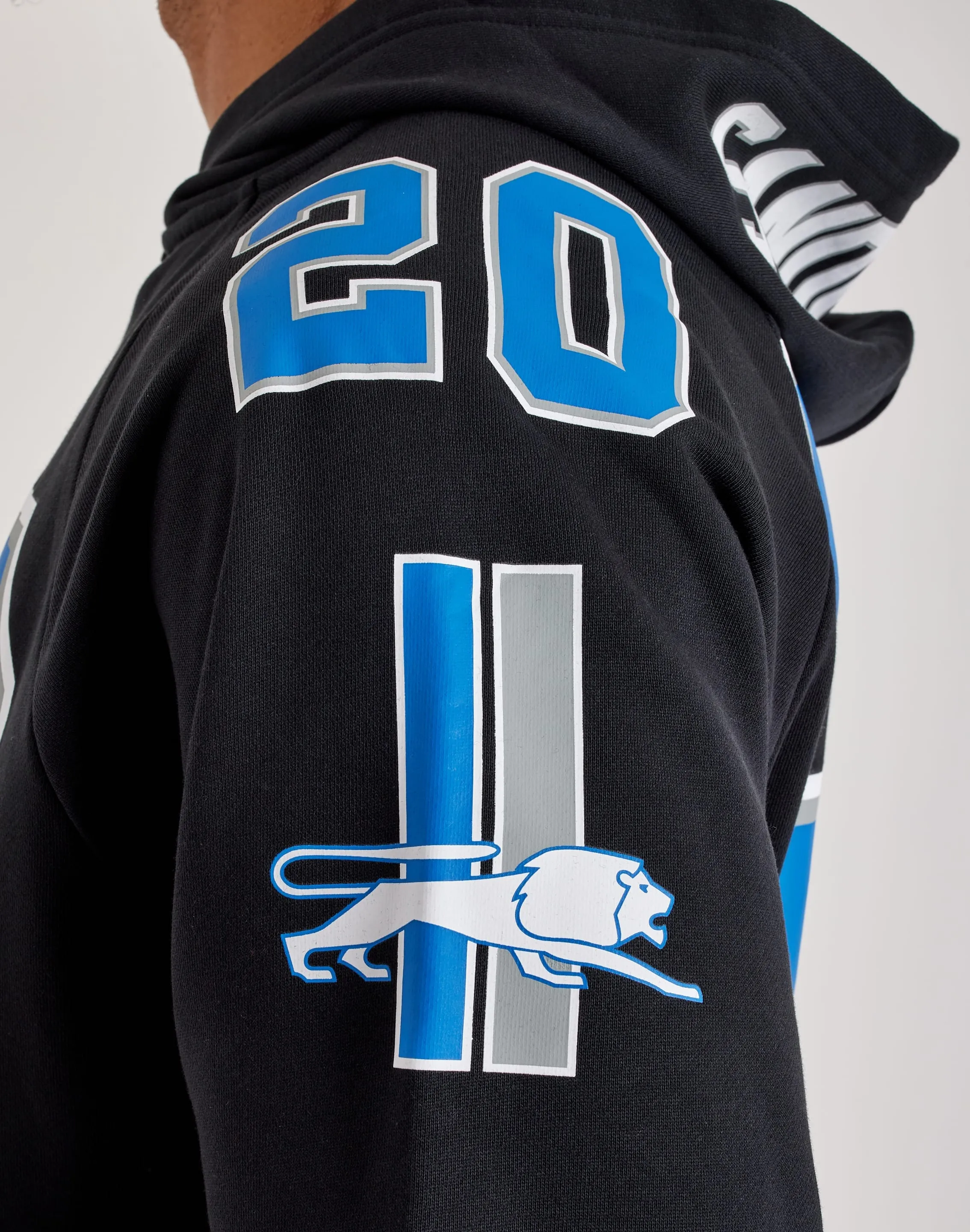 Mitchell & Ness NFL Maxxed Out Raglan Lions Barry Sanders Fleece Hoodie SmoothEdgeTrim