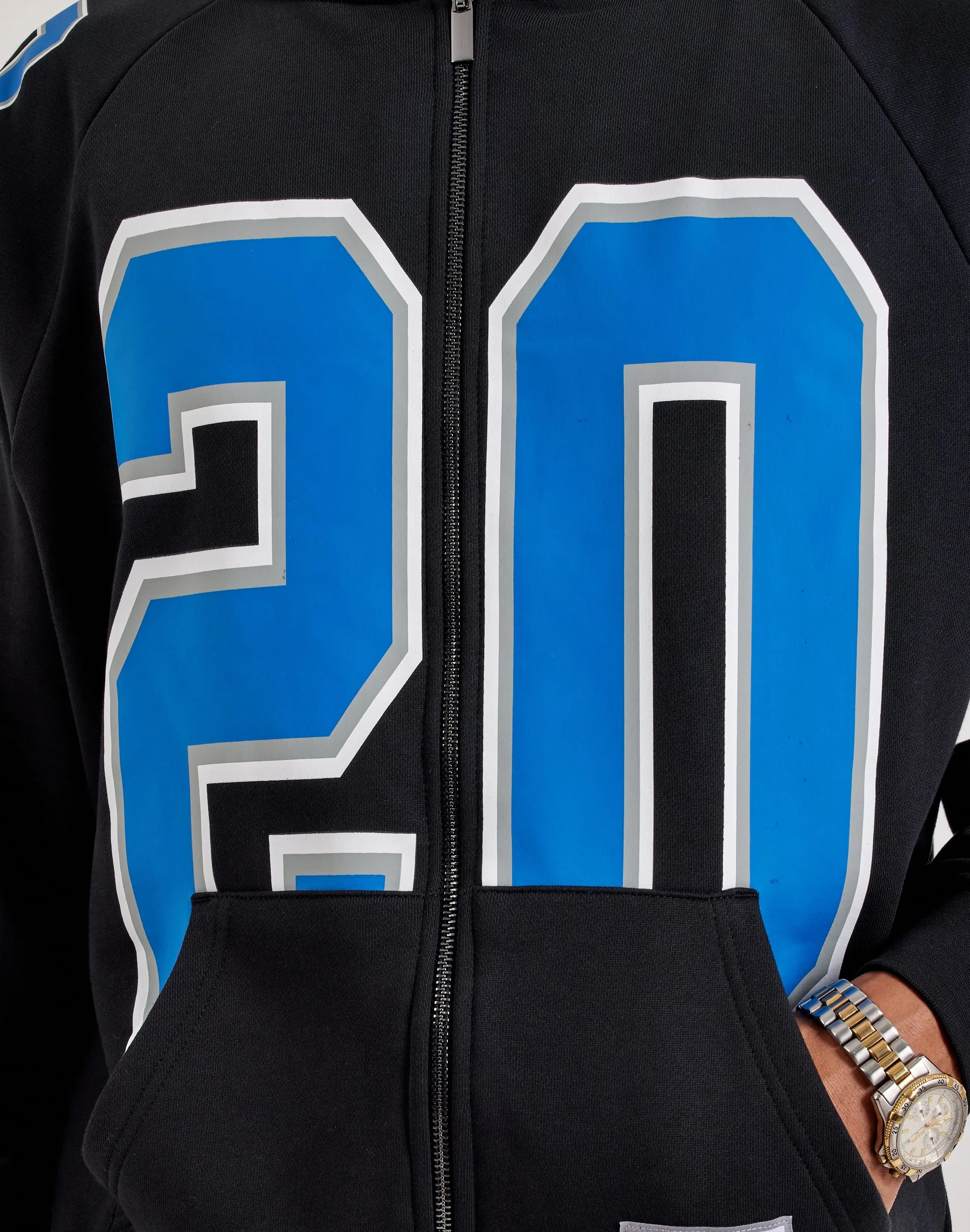 Mitchell & Ness NFL Maxxed Out Raglan Lions Barry Sanders Fleece Hoodie Play Mode