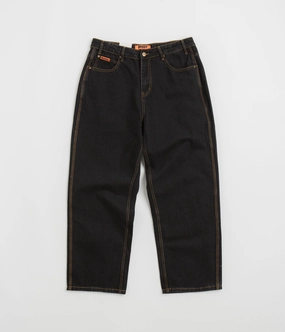 Butter Goods Baggy Jeans - Washed Black / Black High Durability Thread