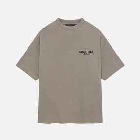 ESSENTIALS JERSEY CREWNECK T-SHIRT - HEATHER GREY Joy Mood Soft Flow