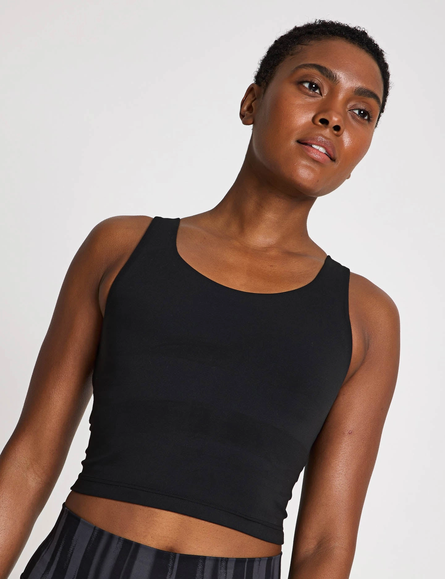 All Me Medium Support Bra Tank Top - Black Tactical Compact