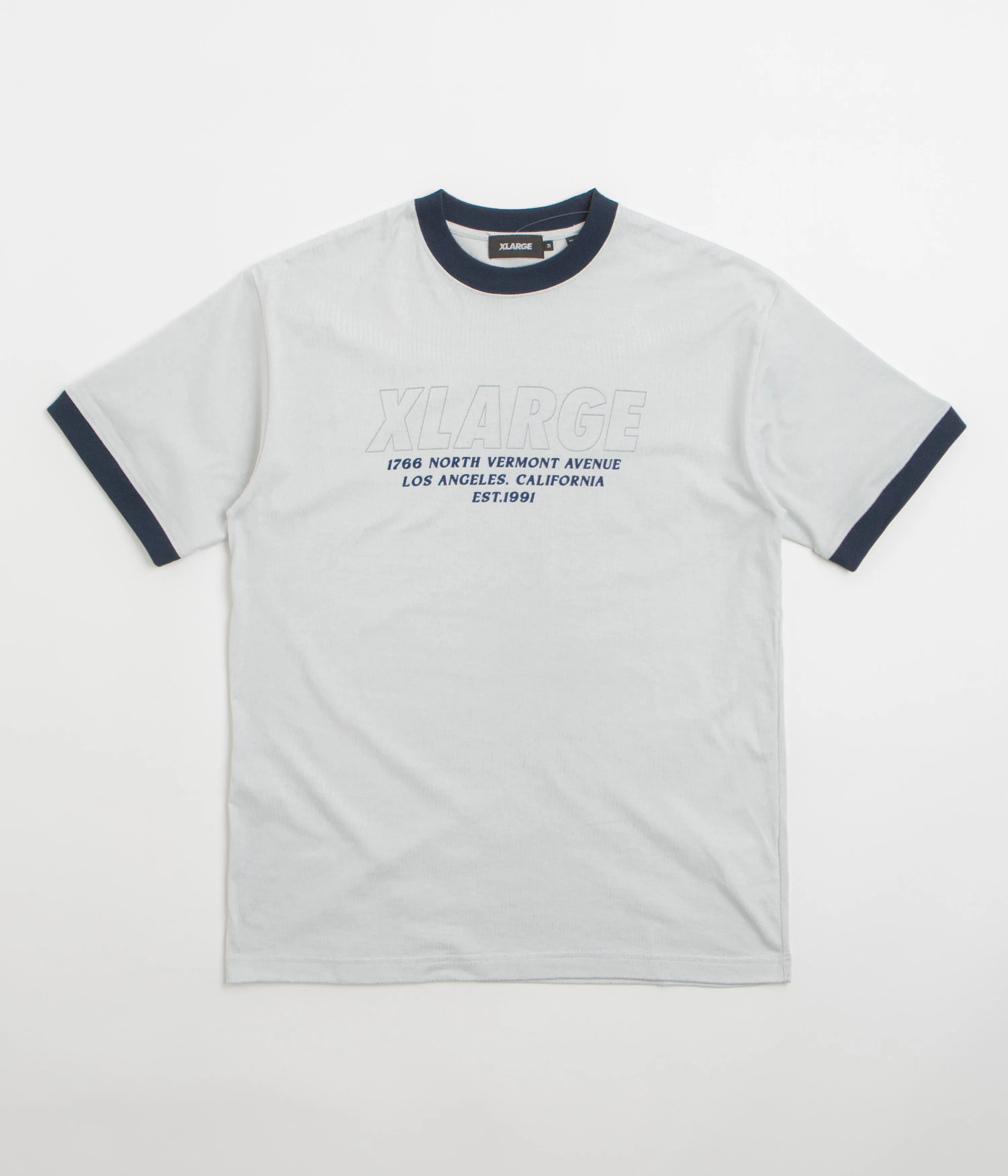low demand XLarge Store Address Ringer T-Shirt - Grey