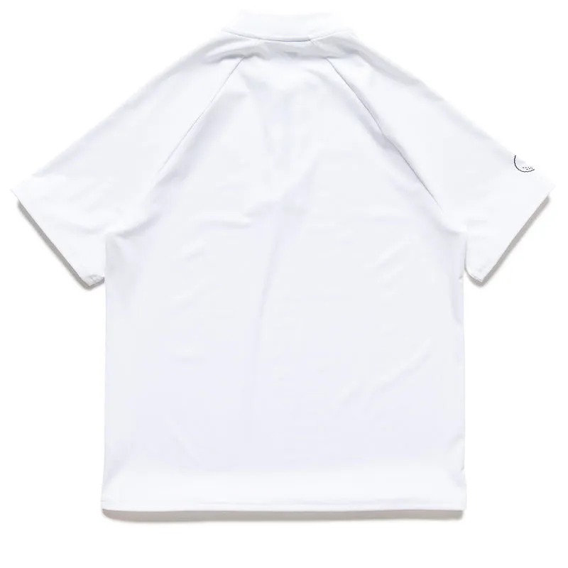 Cozy Feel Futura Laboratories x Malbon Golf Zip Raglan Blade Polo - White