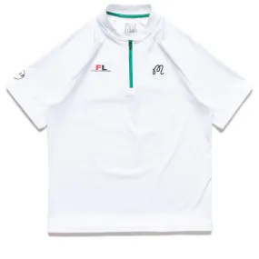 Futura Laboratories x Malbon Golf Zip Raglan Blade Polo - White Subtle design Recycled Polyester Blend