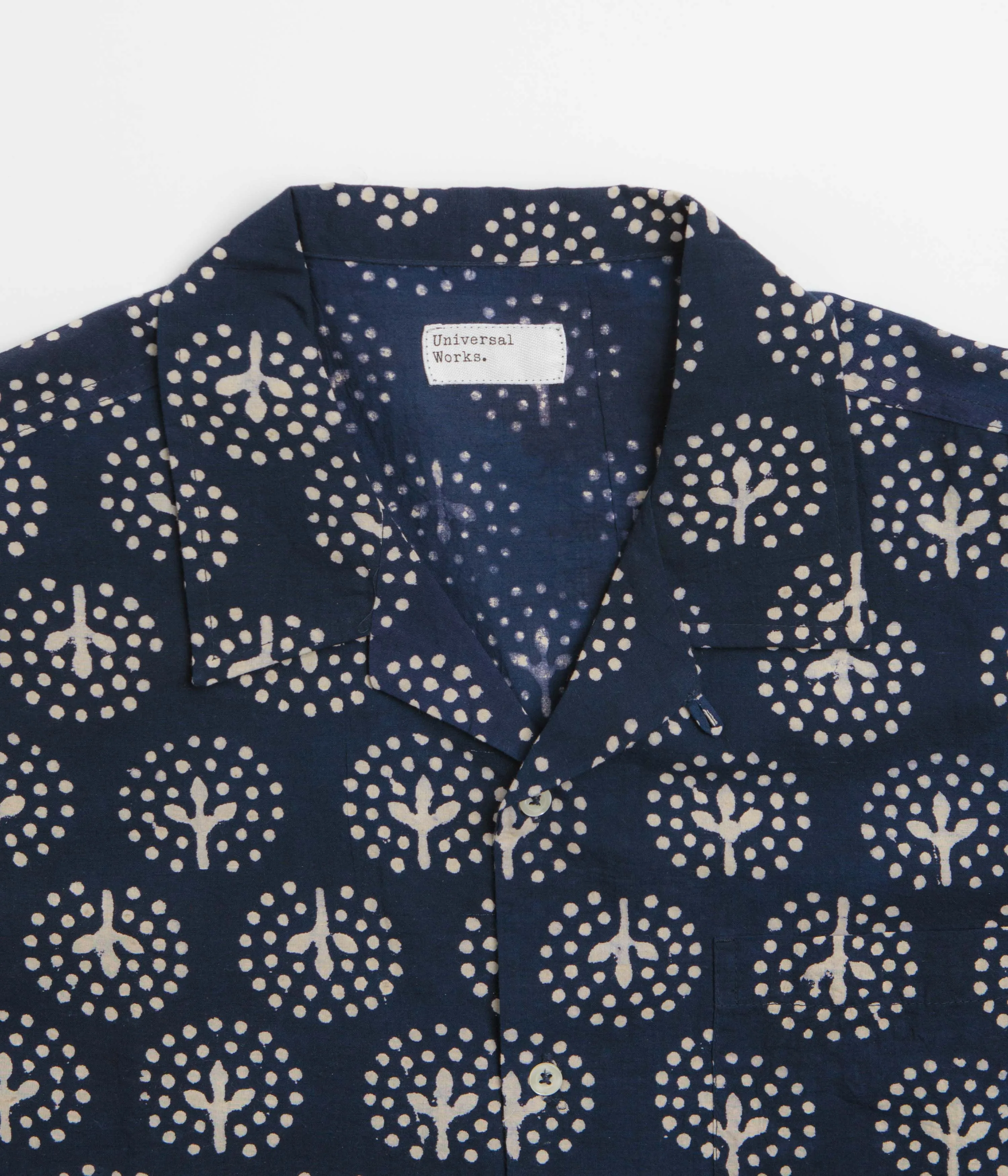 Patterned Texture Gym Companion Universal Works Road Shirt - Navy / Magic Circle