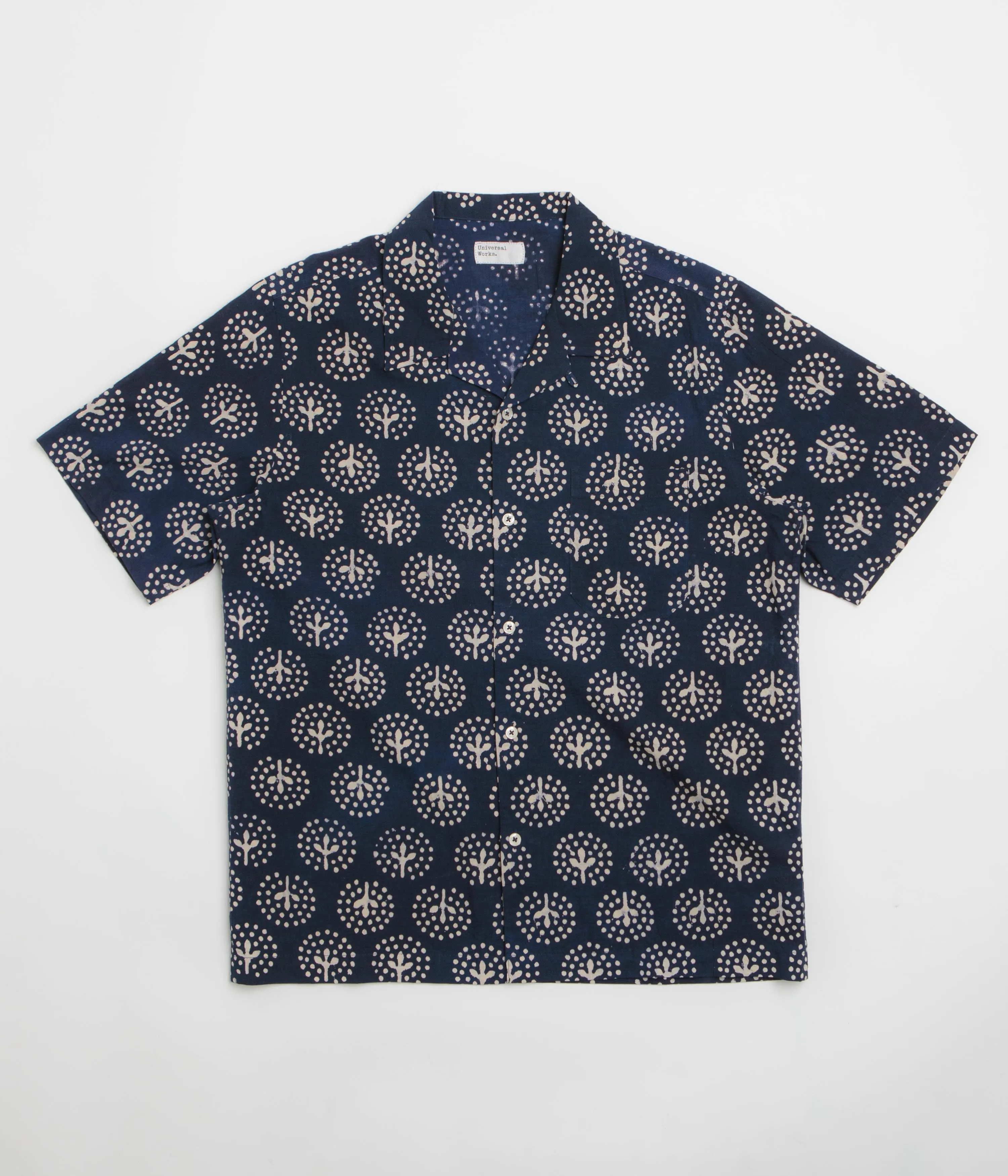 Modern Style Artistic Design Universal Works Road Shirt - Navy / Magic Circle