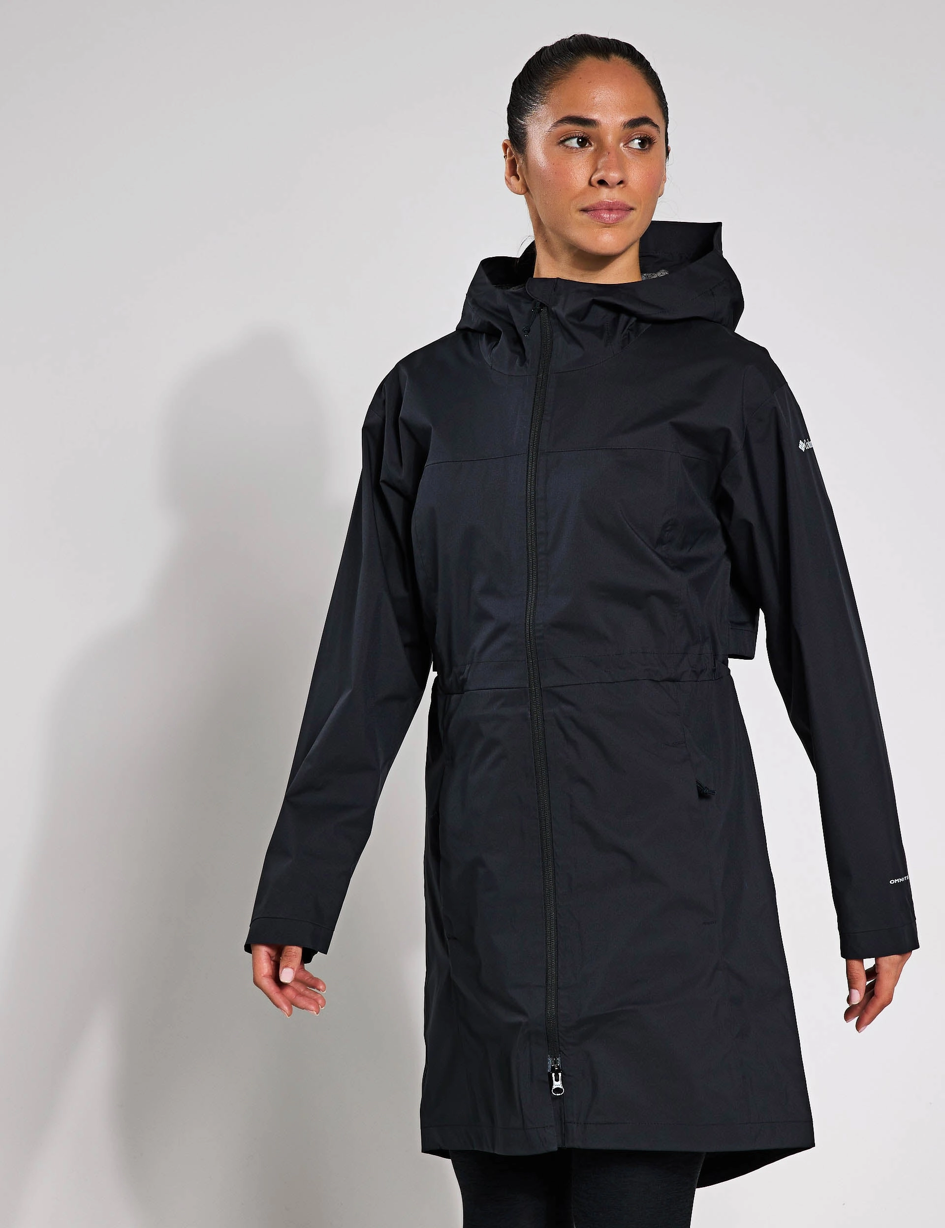 NoiseFreeMaterial Non Irritating Tags Weekend Adventure II Long Waterproof Jacket - Black