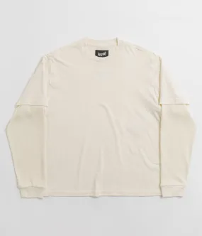 Welcome Shard Layered Knit Long Sleeve T-Shirt - Bone ruffles