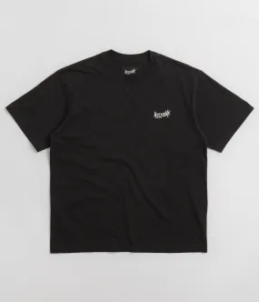 Welcome Vamp Core Garment Dyed Knit T-Shirt - Black home event Oversized