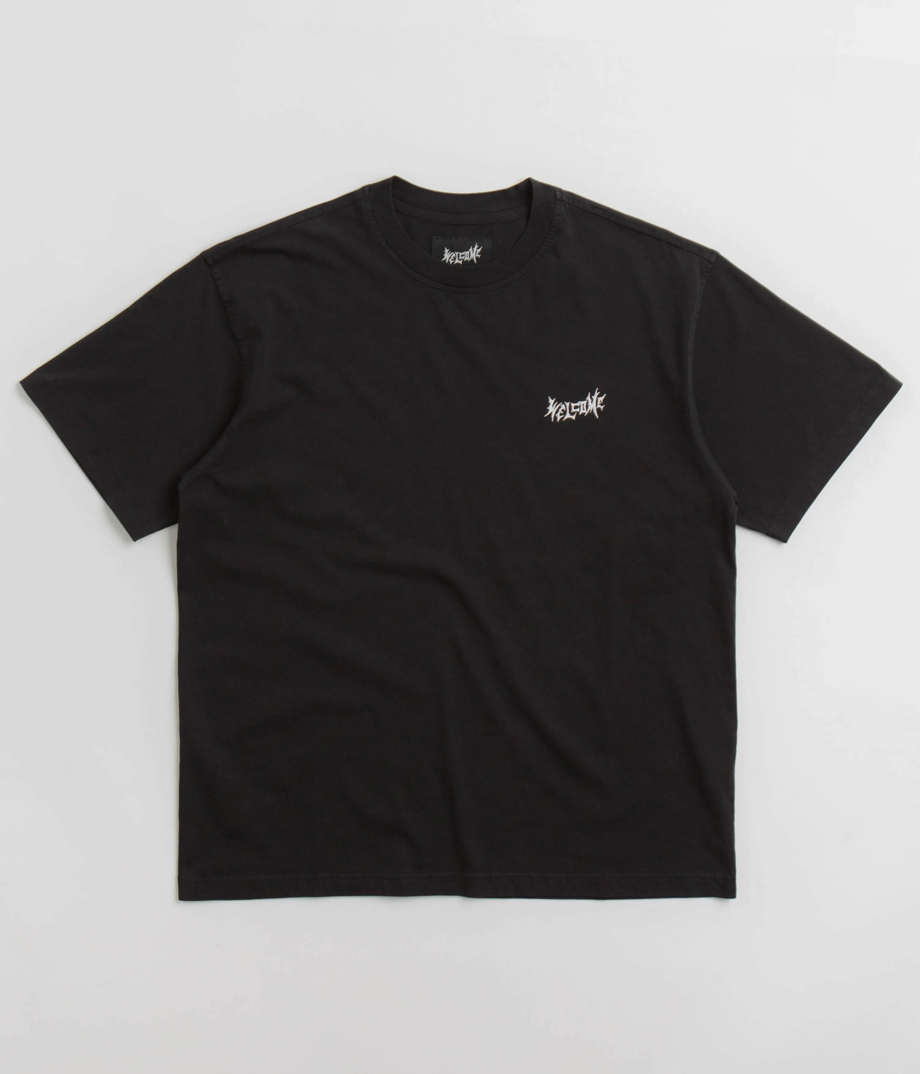 Compact Knit Structure Daytime Welcome Vamp Core Garment Dyed Knit T-Shirt - Black