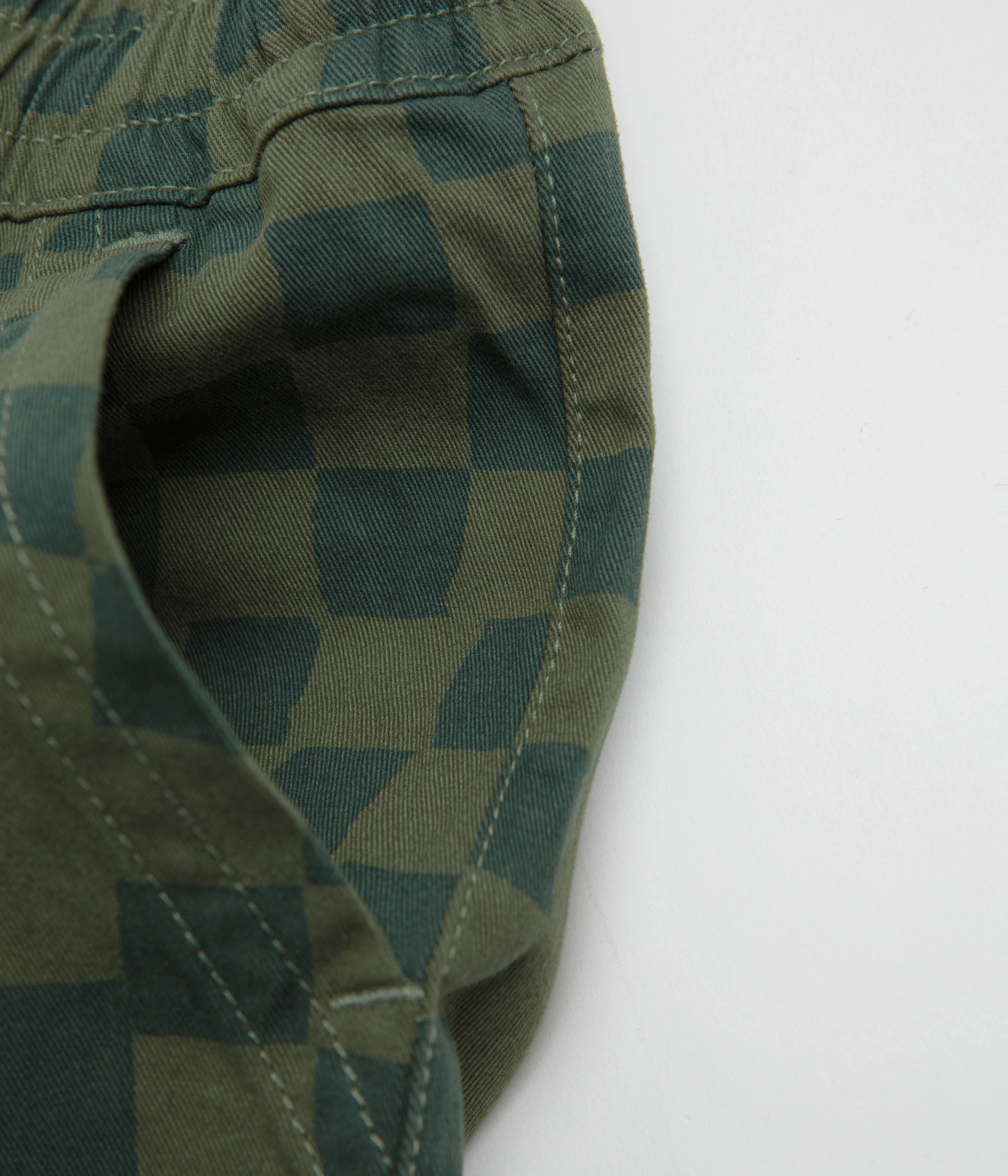 Lounge Ready Service Works Printed Chef Shorts - Olive Checker