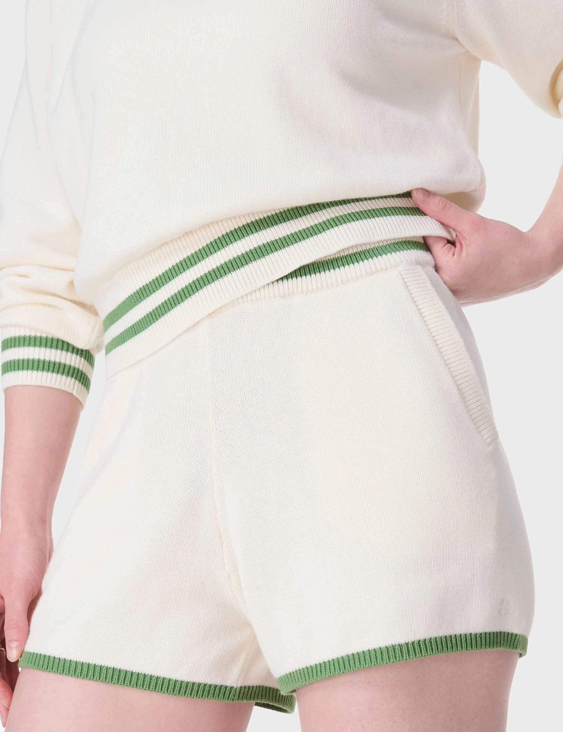 Compression Lining Off Court Knitted Short - Lily White
