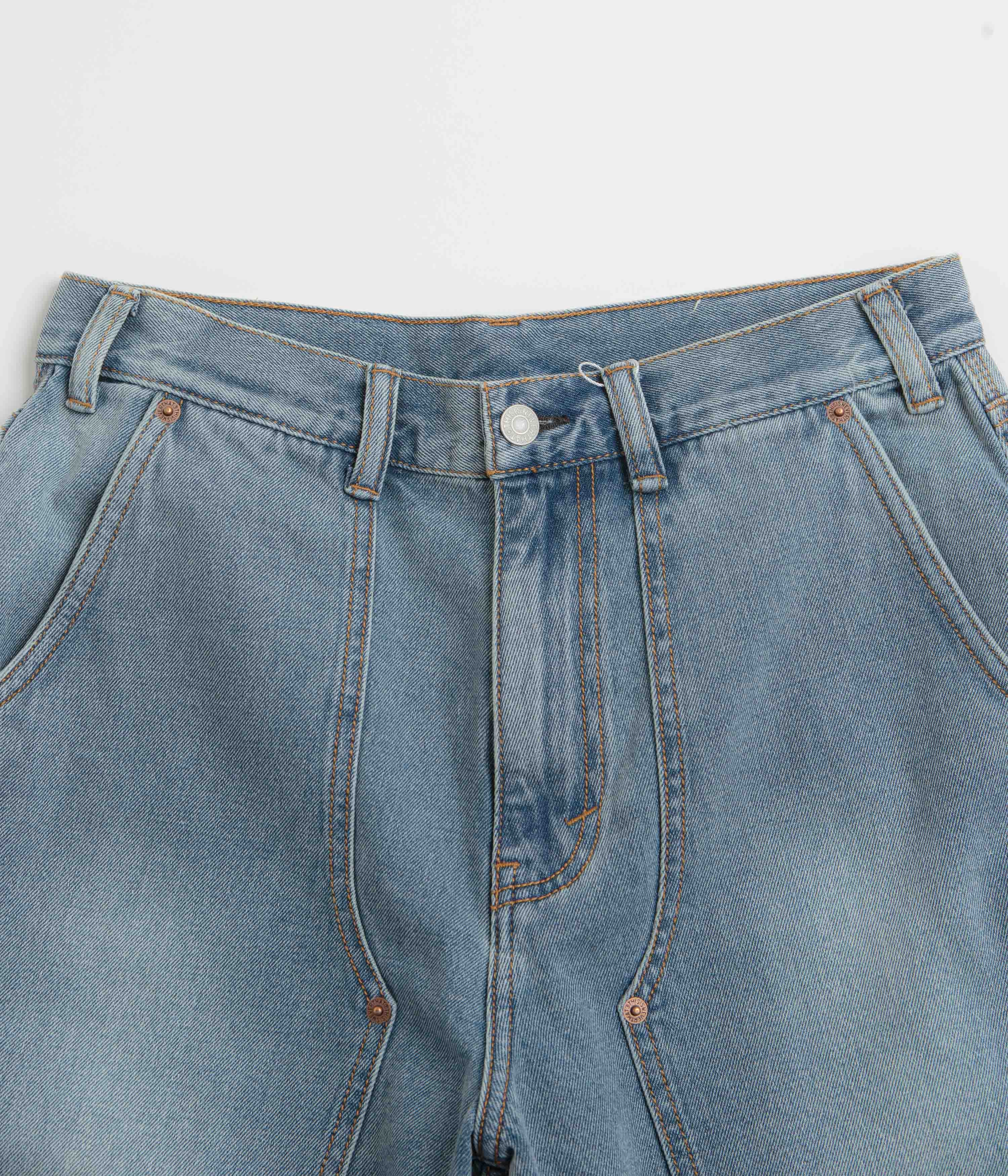 thisisneverthat Denim Carpenter Shorts - Washed Blue Wide-leg cut