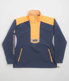 Commuter Ease Layered Columbia Riptide II Retro Windbreaker Anorak - Nocturnal / Summer Orange