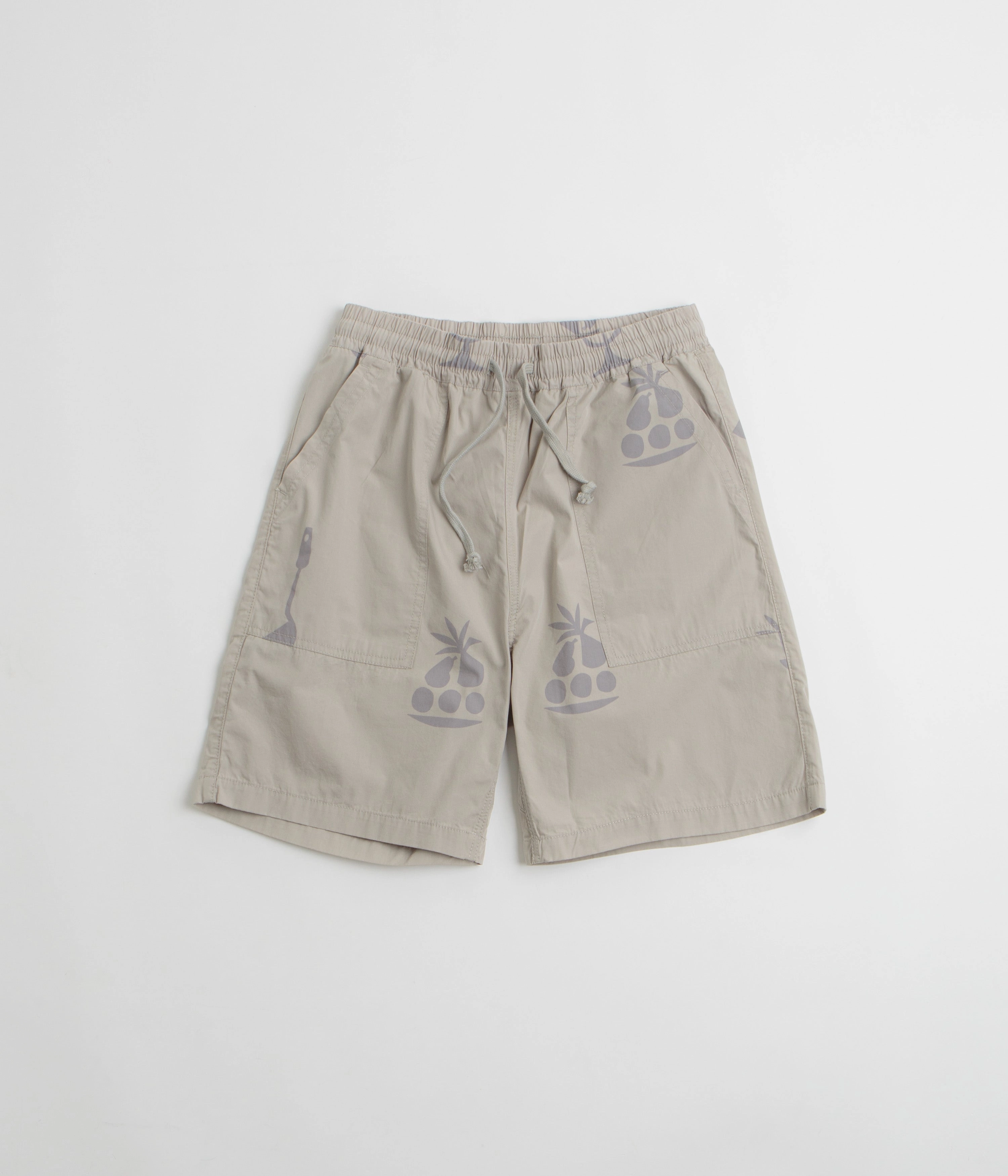 Service Works Poplin Printed Chef Shorts - Stone Spandex shorts