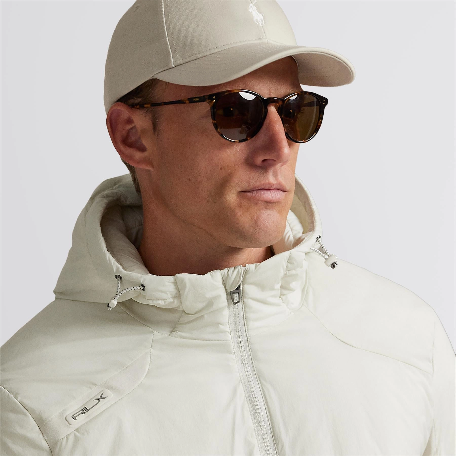 Relaxed Cut Deodorant RLX Hooded Half Zip Jacket Stone Pebble