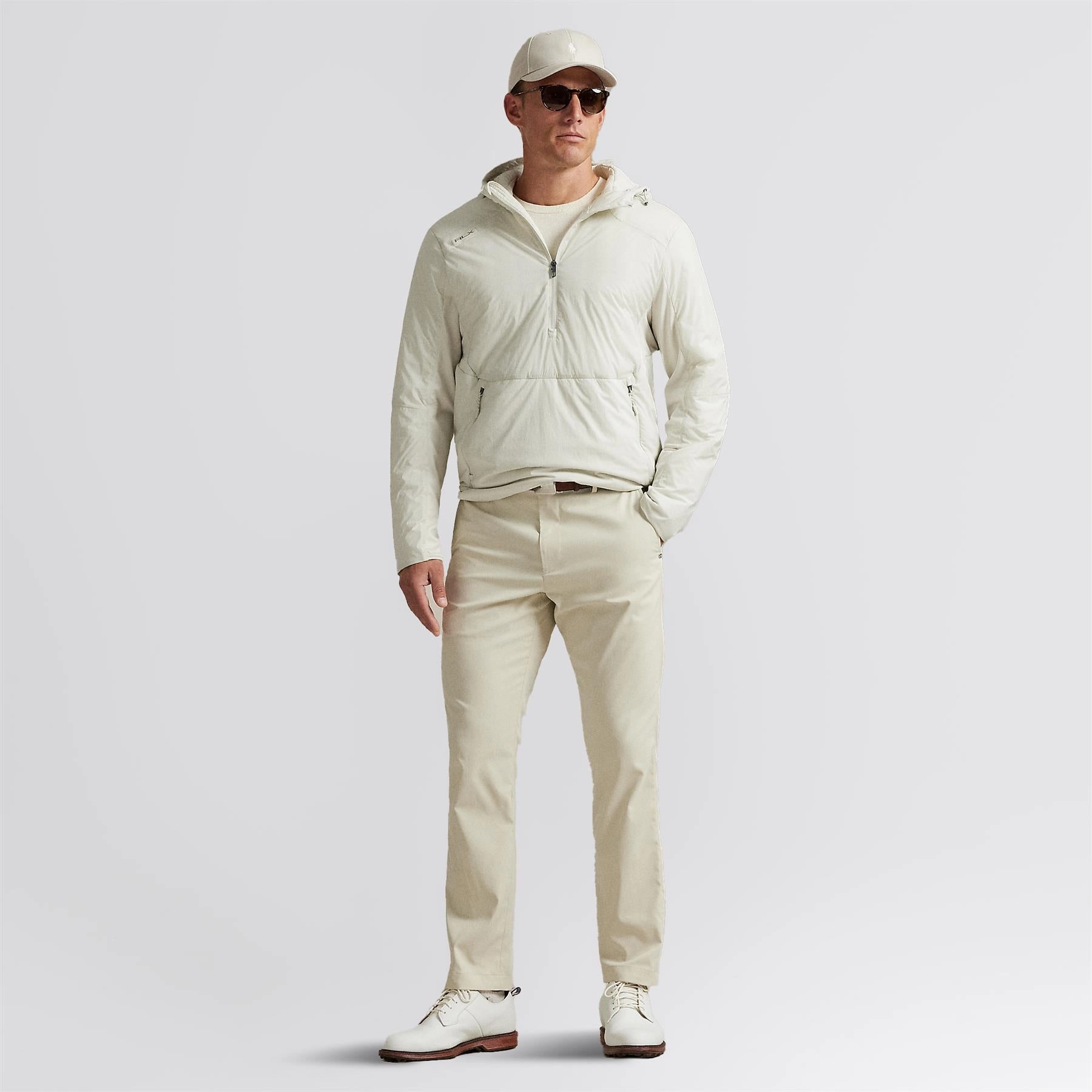 RLX Hooded Half Zip Jacket Stone Pebble Cozy Design Trilby