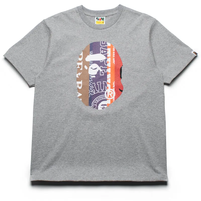 A Bathing Ape Fans Scarf Pattern Ape Head Tee - Grey beach event tent venue