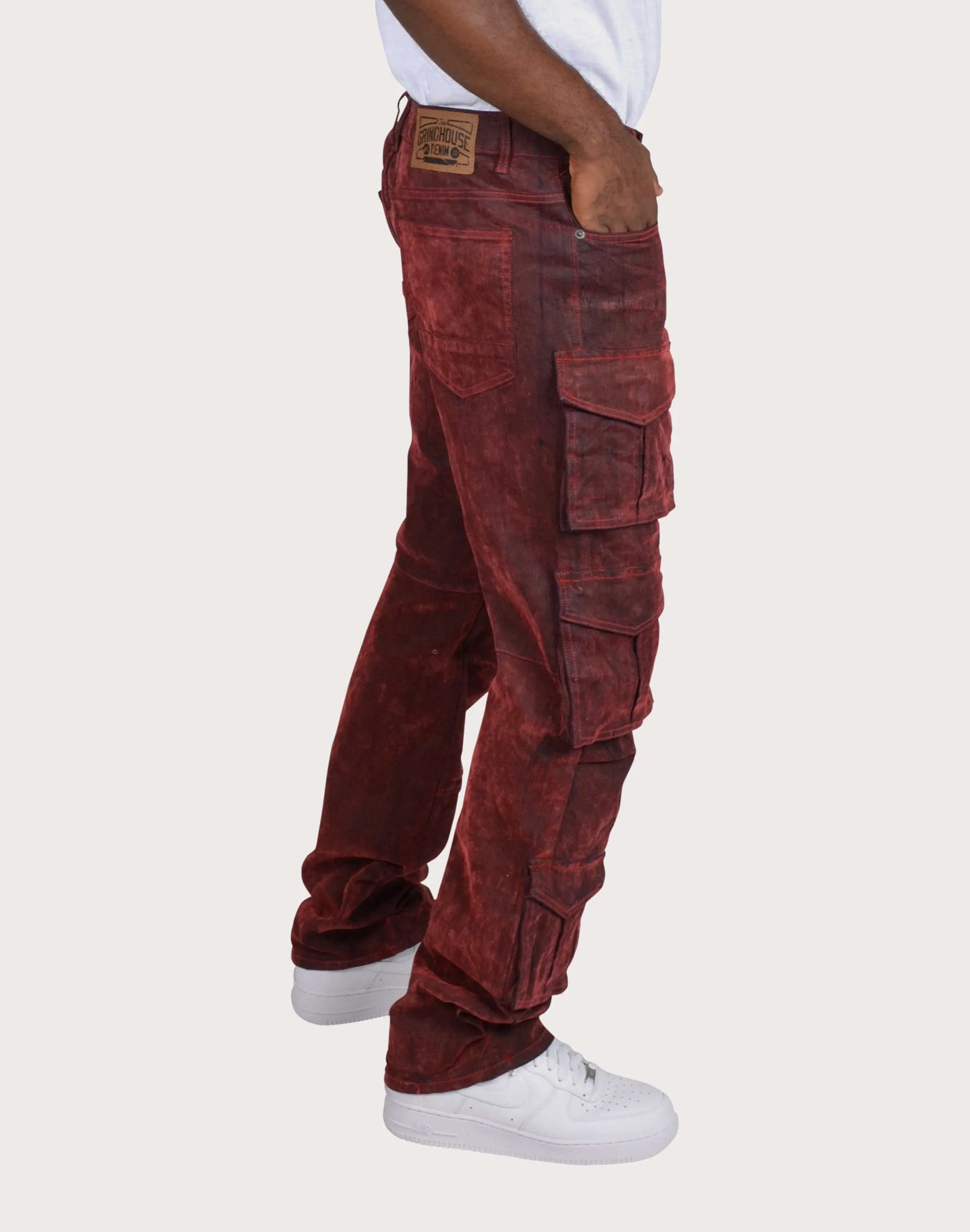 Grindhouse Straight Fit Flocked Marino Denim Jeans WrinkleFree Fabric Run Glow