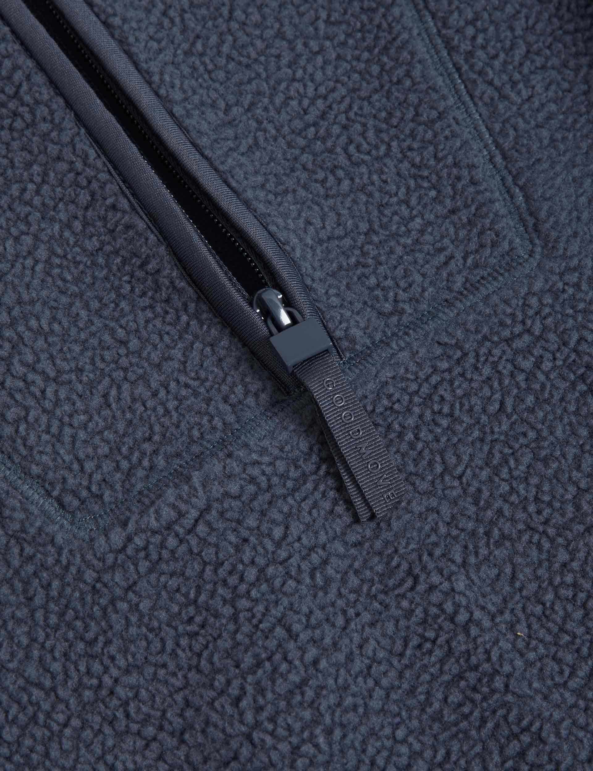 Borg Half Zip Longline Fleece Jacket - Nightshade Abrasion Resistant Trim