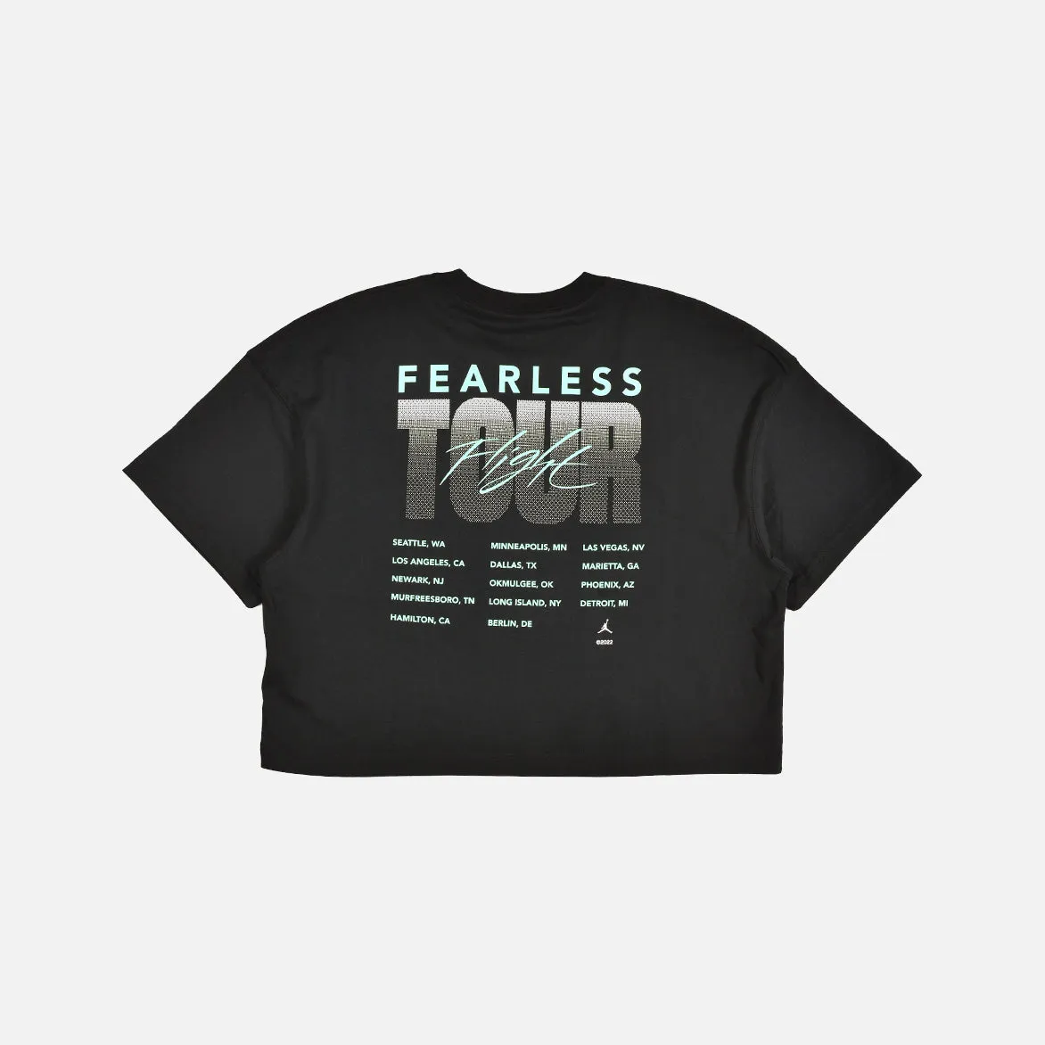 WMNS AIR JORDAN HL FEARLESS SS BOXY CREW TEE - BLACK Calm Wave Strong Soul
