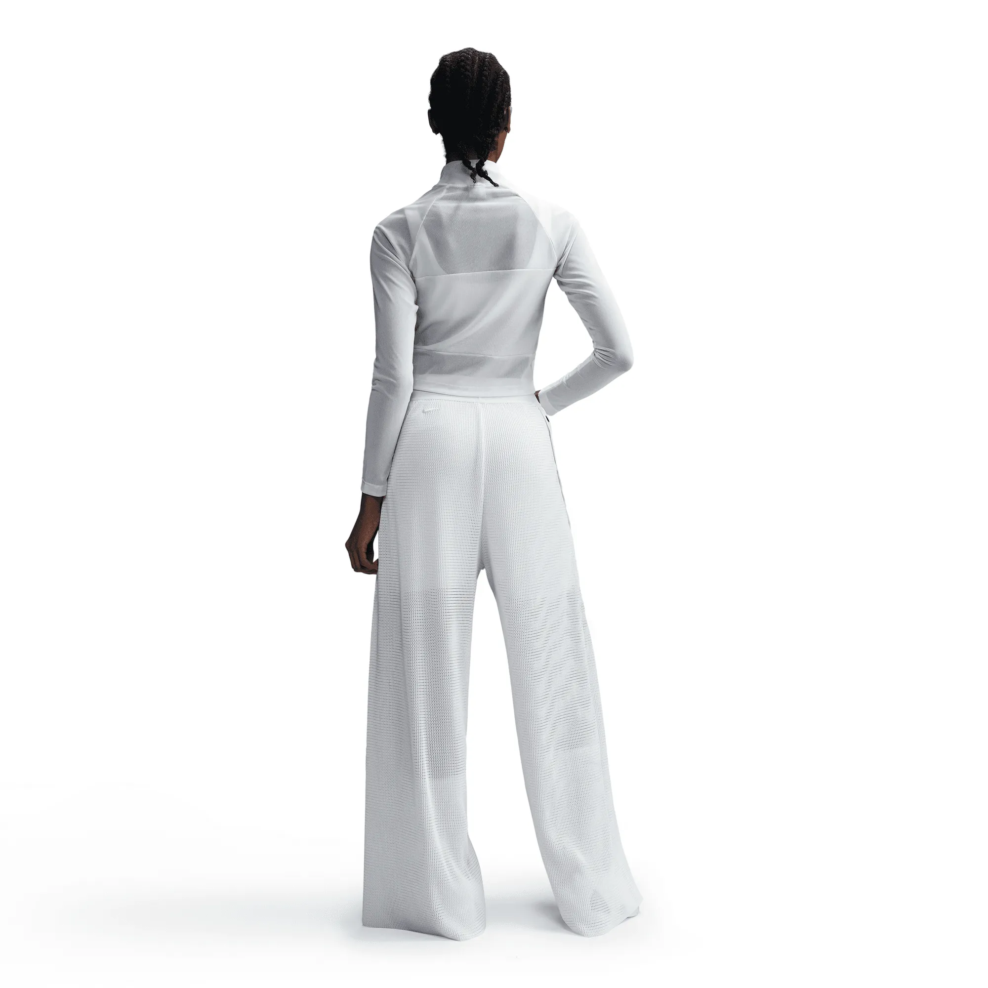 WMNS KOBE DETAILS LS CROP TOP - WHITE Bonded Seam Technology