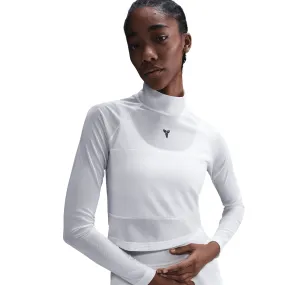 London Edge FadeResistantColors WMNS KOBE DETAILS LS CROP TOP - WHITE