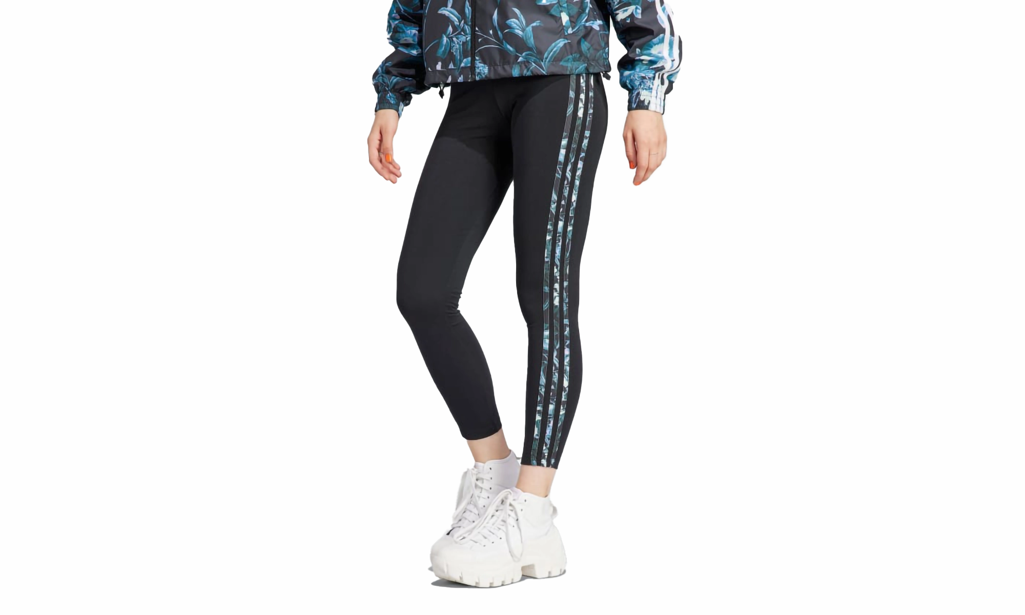 Sea Fit Wo 3 STRIPE FLORAL LEGGINGS "Black"