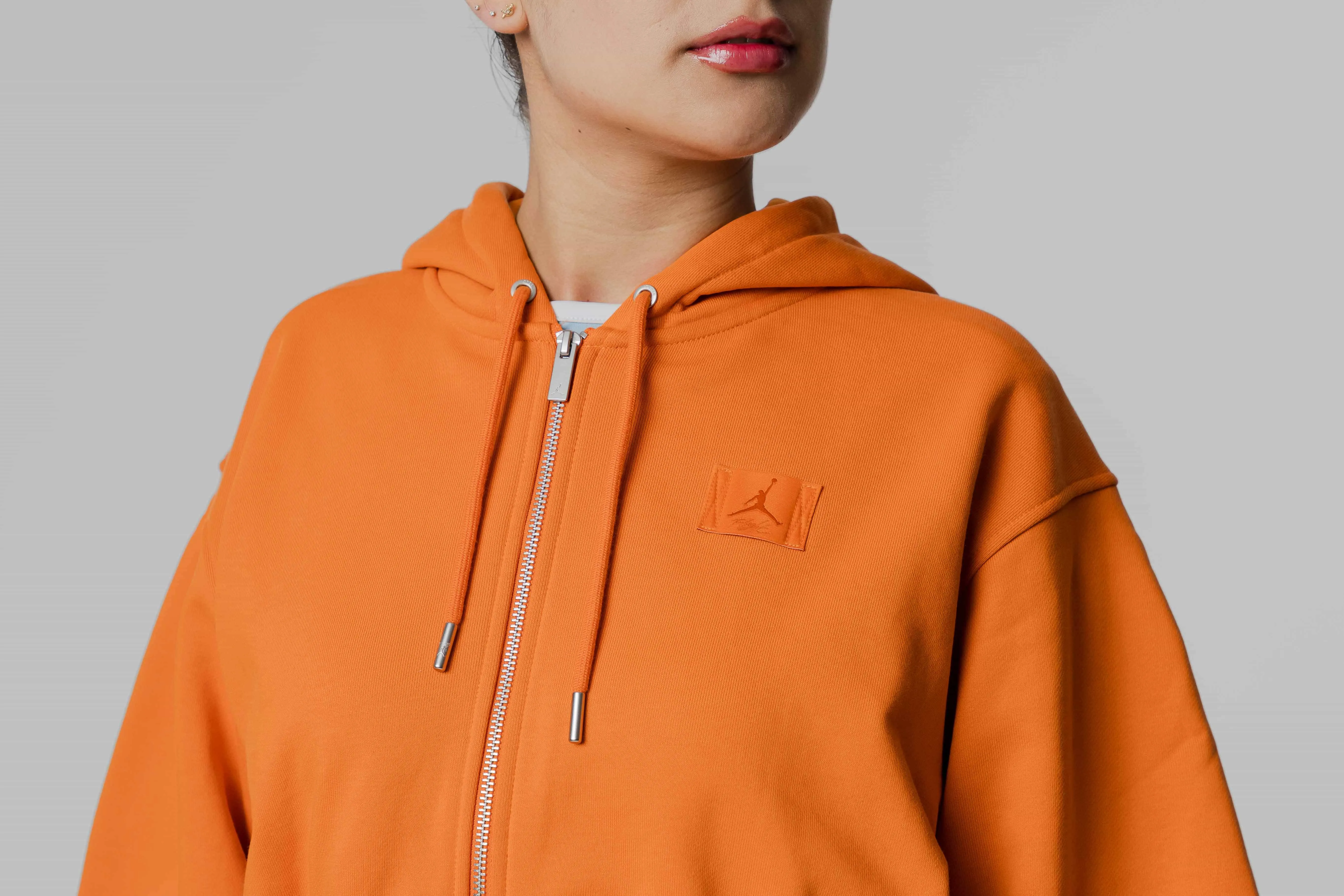 Basic Tee Women's Jordan Flight Shattered Backboard Fleece Cropped Satin-Lined Hoodie