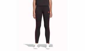 Womens Tennis Tights "Black / Craft Orange" Travel Core