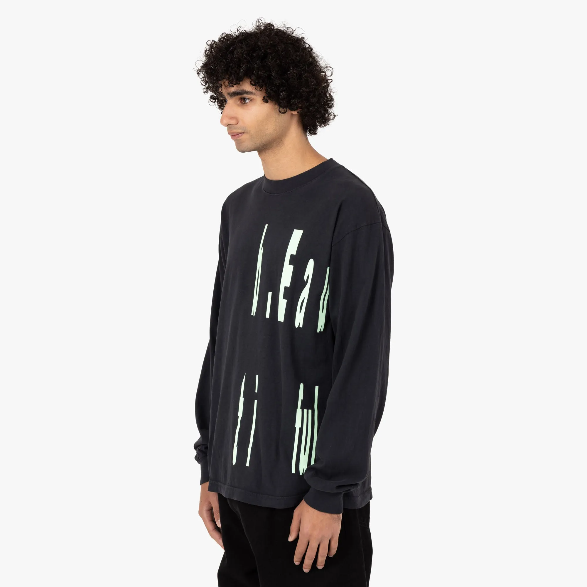 hang dry bottom b.Eautiful Left Logo Long Sleeve Shirt / Black