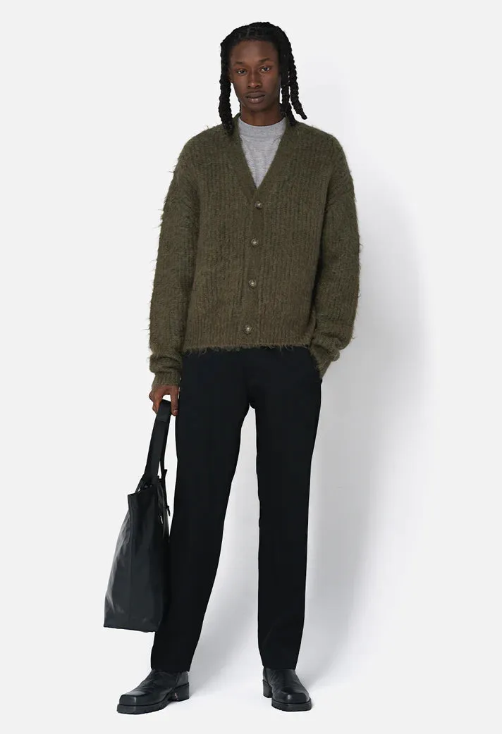 Layer Light Day Off WOOL MOHAIR CARDIGAN - ARMY