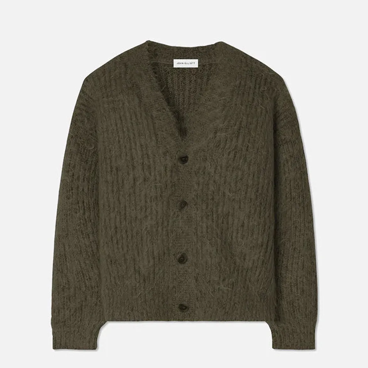 WOOL MOHAIR CARDIGAN - ARMY Bold Core