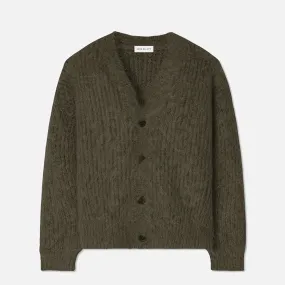 WOOL MOHAIR CARDIGAN - ARMY Bold Core