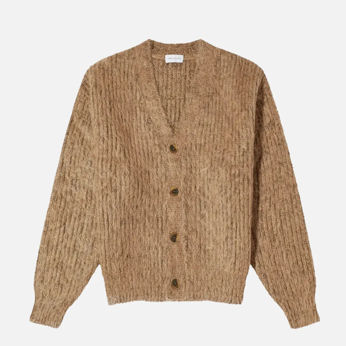 WOOL MOHAIR CARDIGAN - CAMEL Relax Mode WrinkleResistantFabric