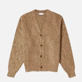 WOOL MOHAIR CARDIGAN - CAMEL Relax Mode WrinkleResistantFabric