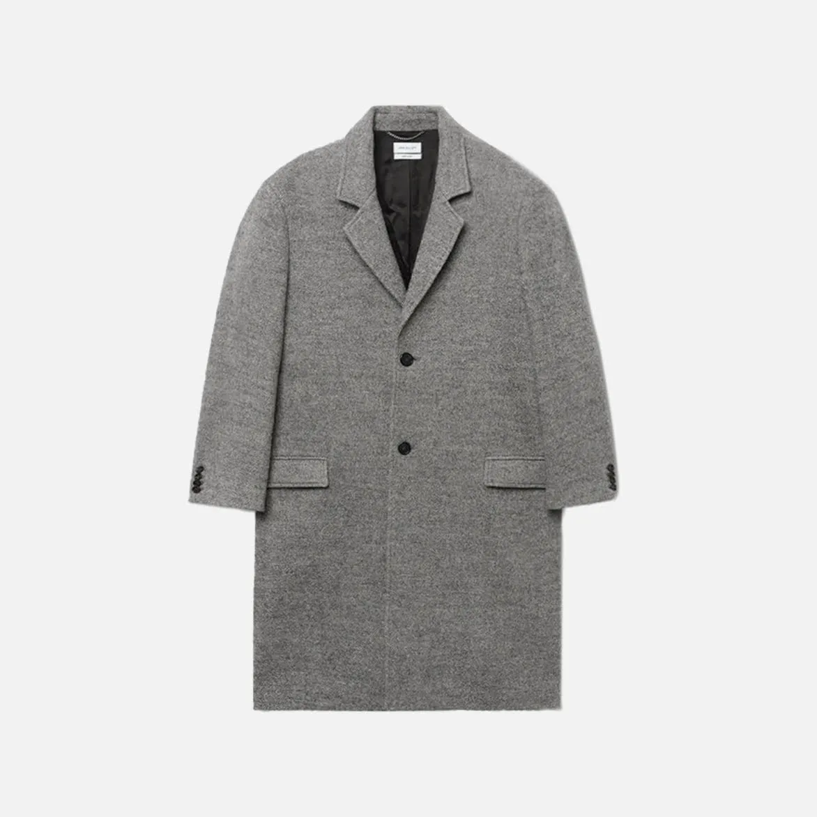 Reinforced Hem Glitter Fit WOOL OVERCOAT - GREY