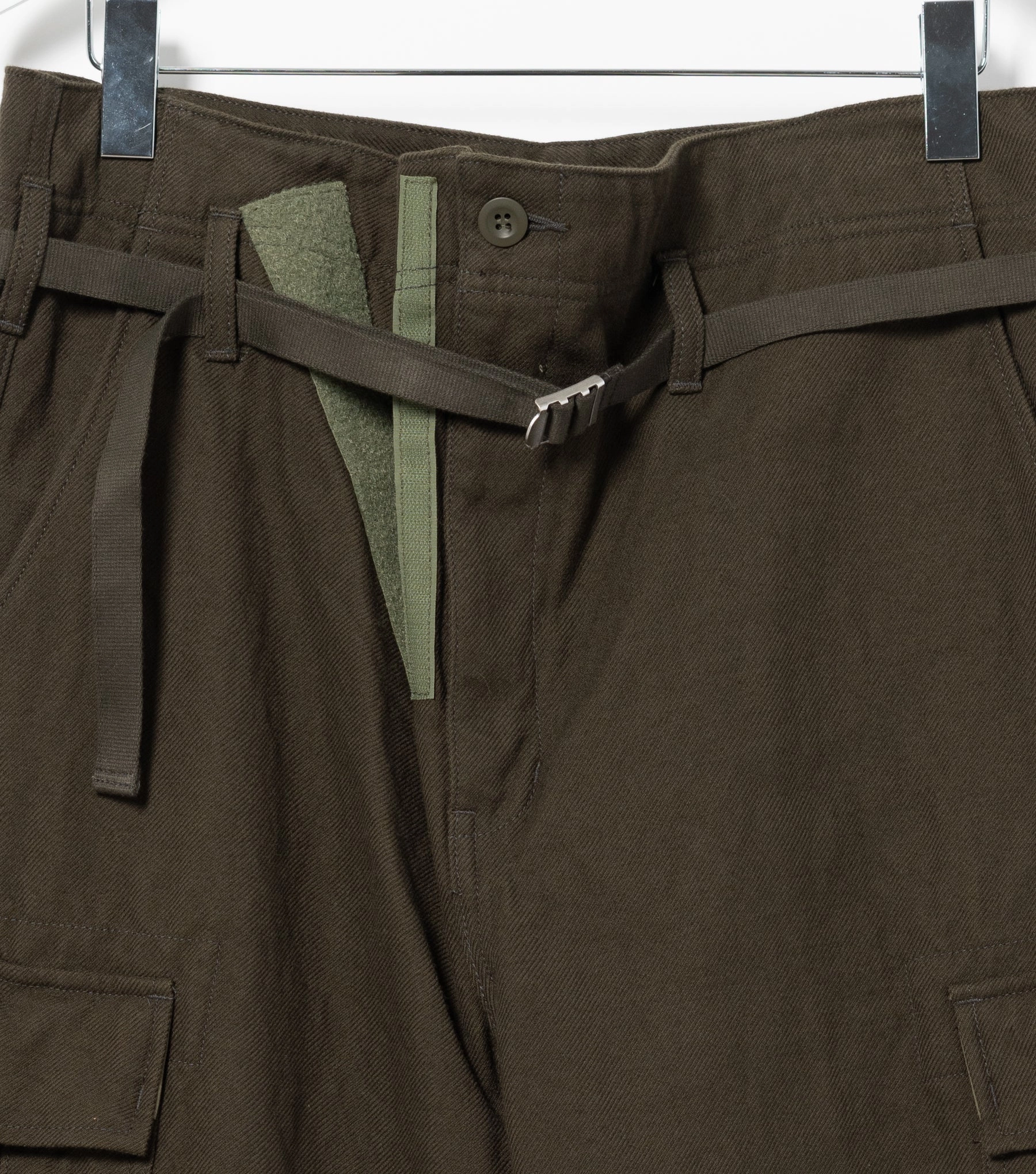 Distressed finish QuickDryTechnology Wool Cargo Pant (Olive)