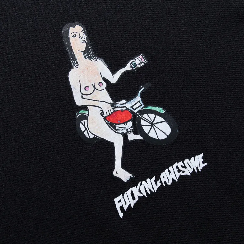 home clothes mass-produced Fucking Awesome Bike Girl L/S Tee - Black