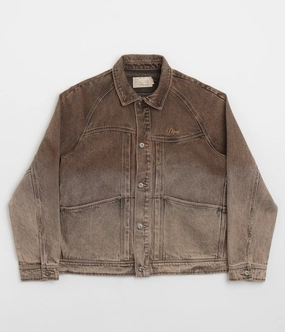 Comfort Fit Silhouette Lust Dime Denim Jacket - Dipped Sandblasted Brown