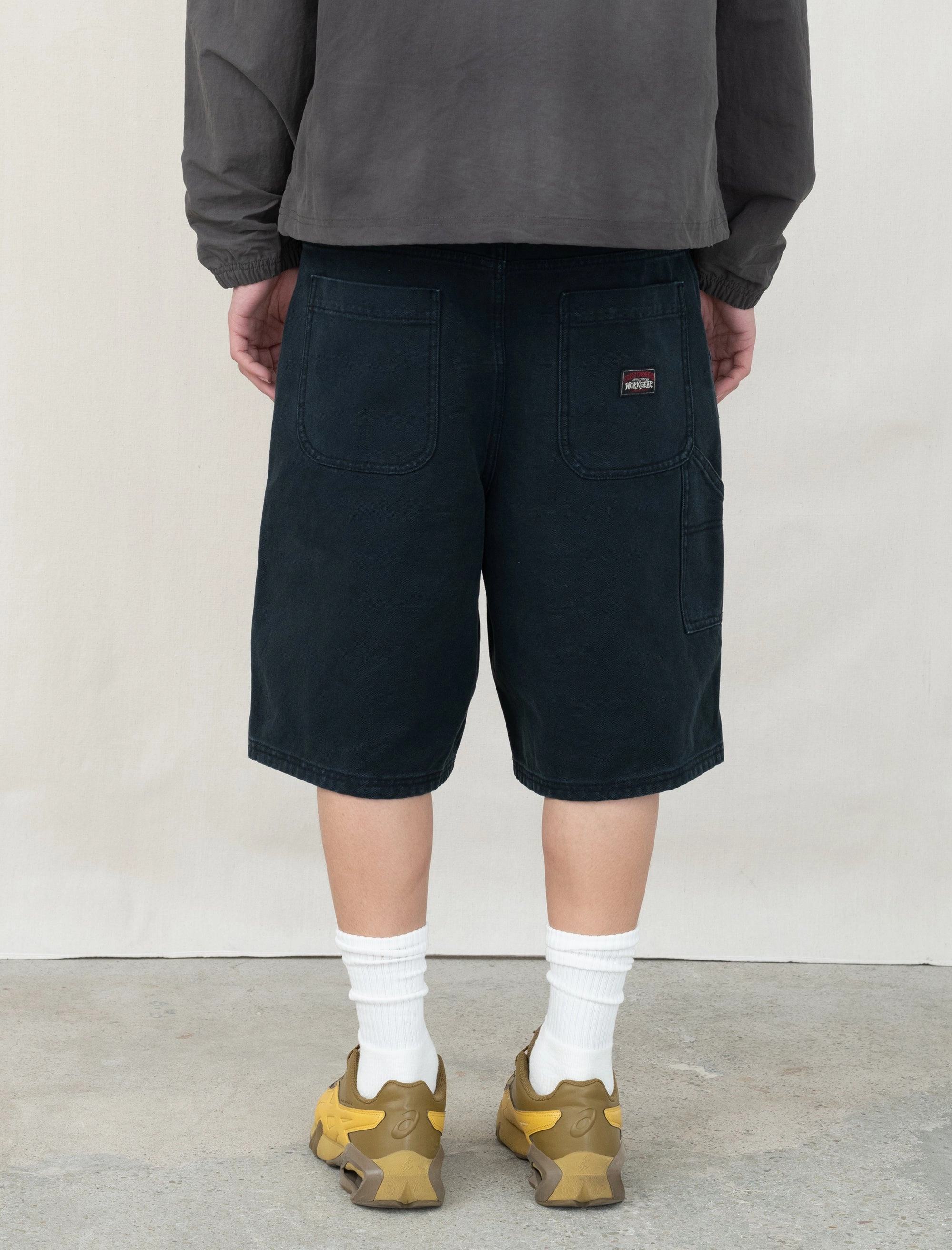 Modern Cut SmoothZipper Work Short Washed Canvas (Black)